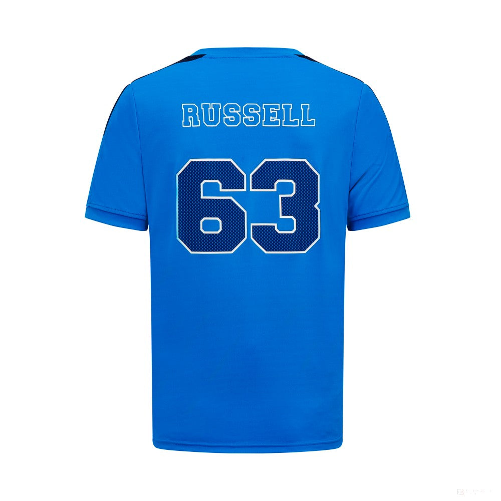 Mercedes környakú póló, George Russell, sport, kék