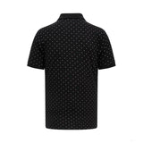 Mercedes galléros póló, polka dot, fekete