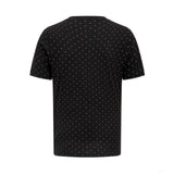 Mercedes környakú póló, polka dot, fekete