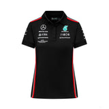 Mercedes galléros póló, csapat, női, fekete, 2023