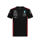 Mercedes környakú póló, csapat, pilóta, gyerek, fekete, 2023
