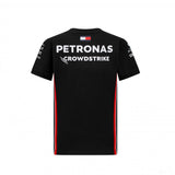 Mercedes környakú póló, csapat, pilóta, gyerek, fekete, 2023
