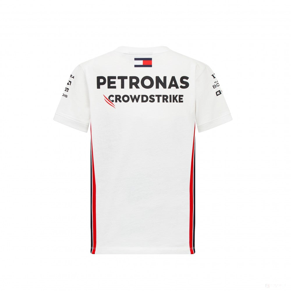 Mercedes környakú póló, csapat, pilóta, gyerek, fehér, 2023