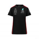 Mercedes környakú póló, csapat, női, fekete, 2023
