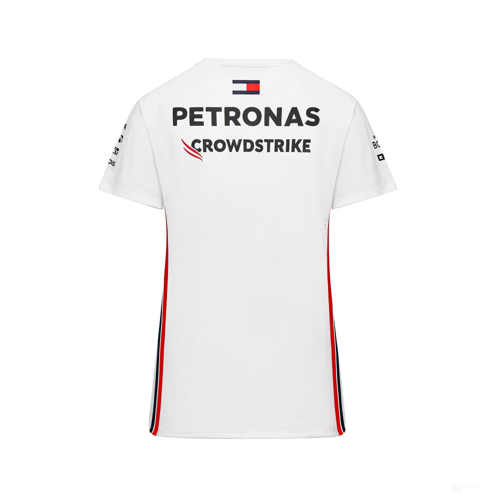 Mercedes környakú póló, csapat, női, fehér, 2023