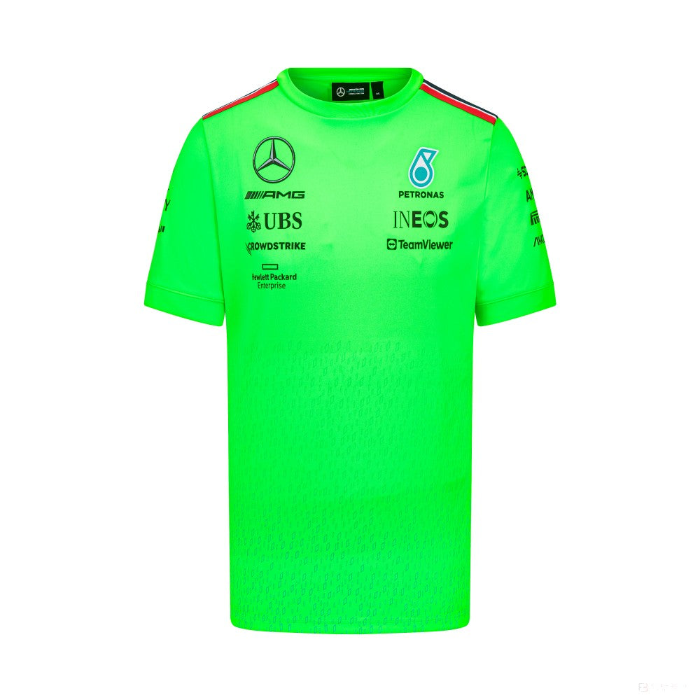 Mercedes környakú póló, set up, zöld, 2023