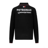 Mercedes hosszú ujjú galléros póló, knitted, csapat, fekete, 2023