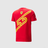 Ferrari Rundhals-T-Shirt, Carlos Sainz LK, rot, 2023