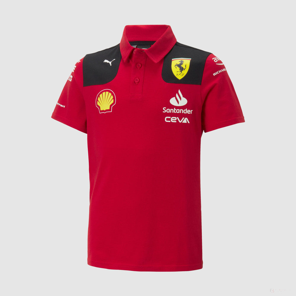 Ferrari Kragenshirt, Puma, Team, Kinder, rot, 2023