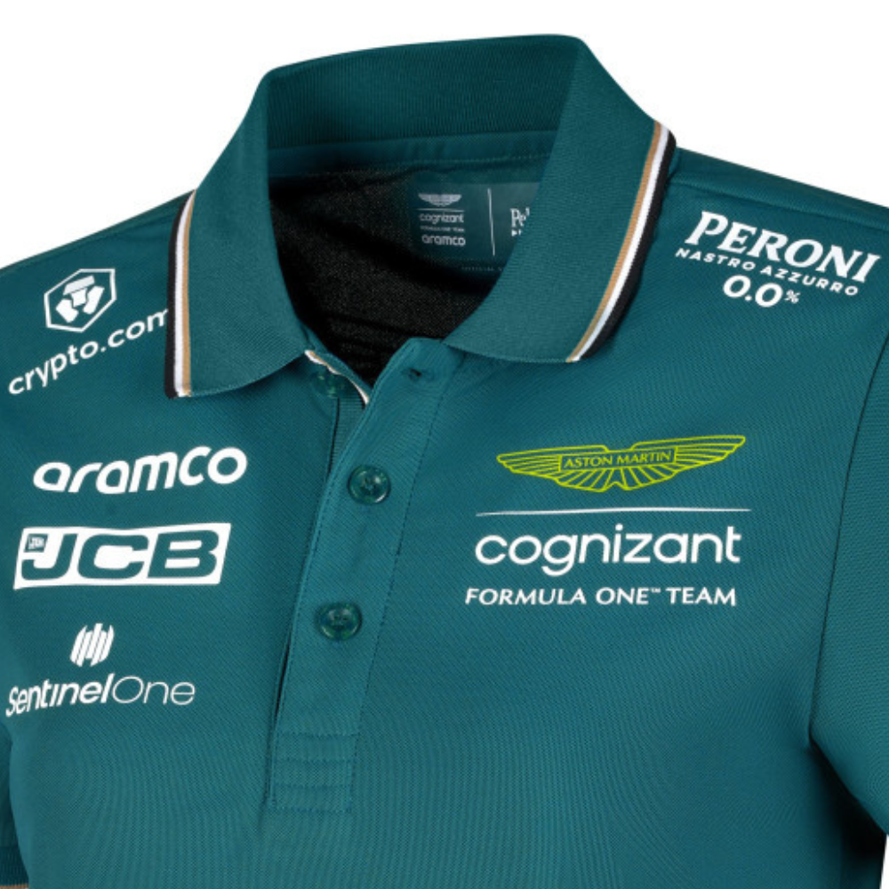 Aston Martin Kragenshirt, Team, Damen, grün, 2023