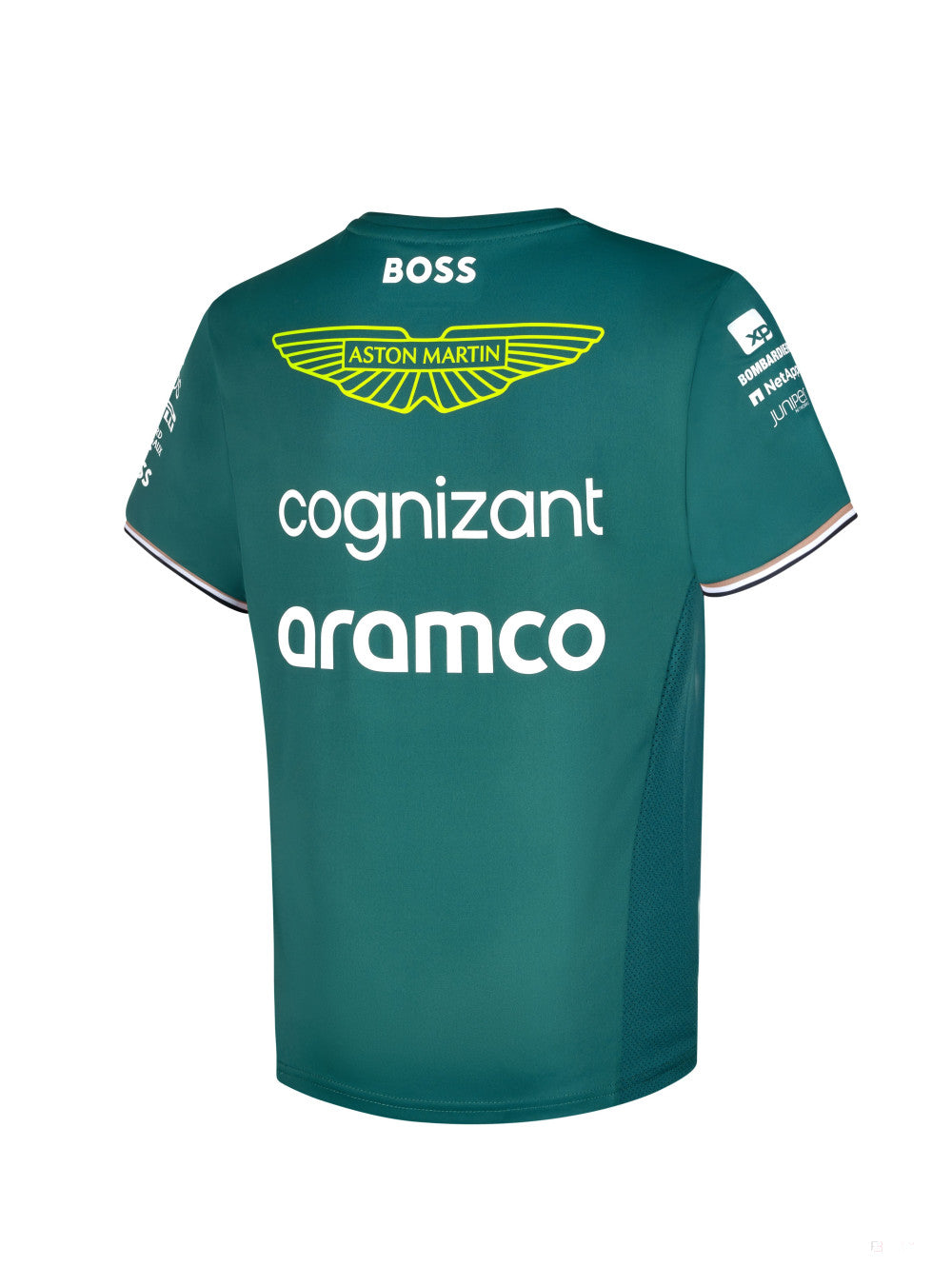 Aston Martin Rundhals-T-Shirt, Team, Kindergrün, 2023