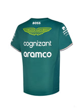 Aston Martin Rundhals-T-Shirt, Team, Kindergrün, 2023