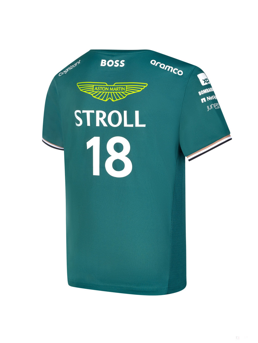 Aston Martin környakú póló, Lance Stroll, gyerek, zöld, 2023