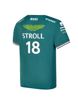 Aston Martin környakú póló, Lance Stroll, gyerek, zöld, 2023