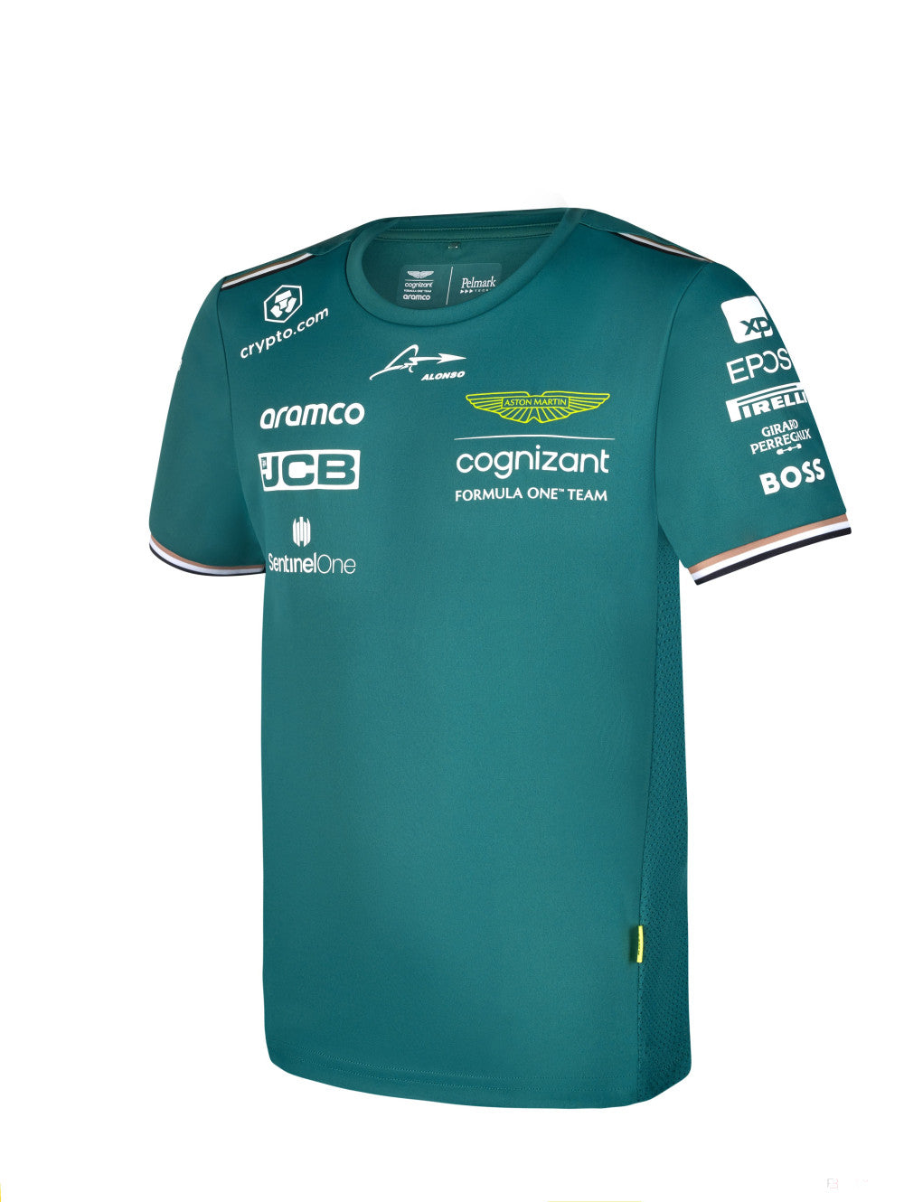 Aston Martin Rundhals-T-Shirt, Fernando Alonso, Kinder, grün, 2023