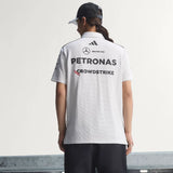Mercedes póló, csapat, mérnökök, adidas, fehér, 2026