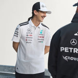 Mercedes póló, csapat, mérnökök, adidas, fehér, 2026