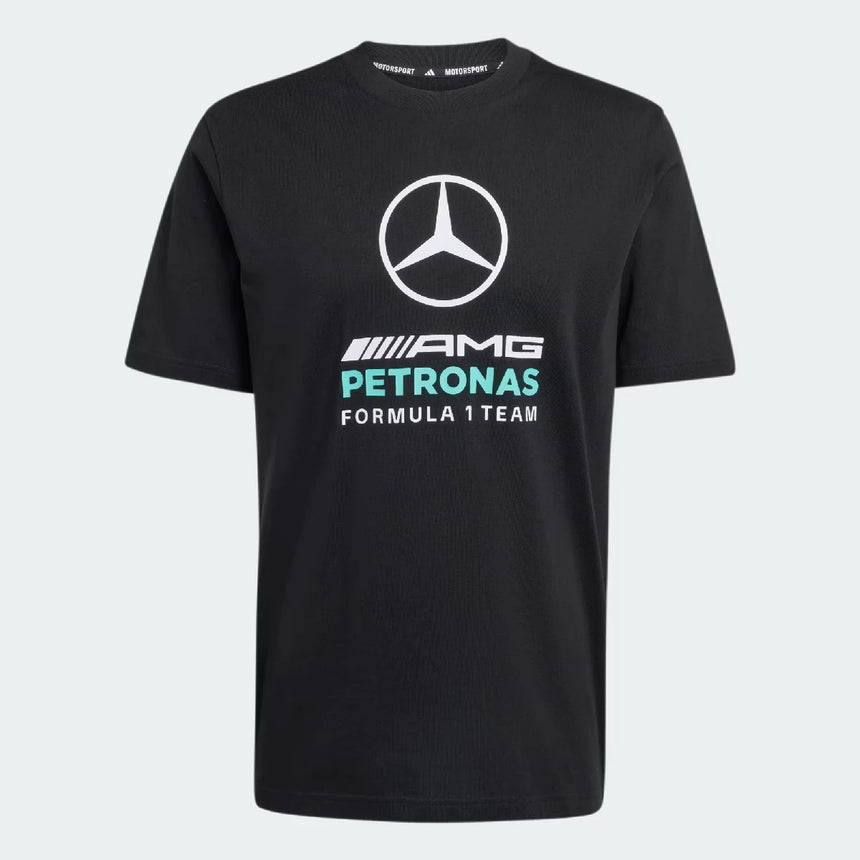 Mercedes póló, Dna, grafikai, adidas, fekete, 2026