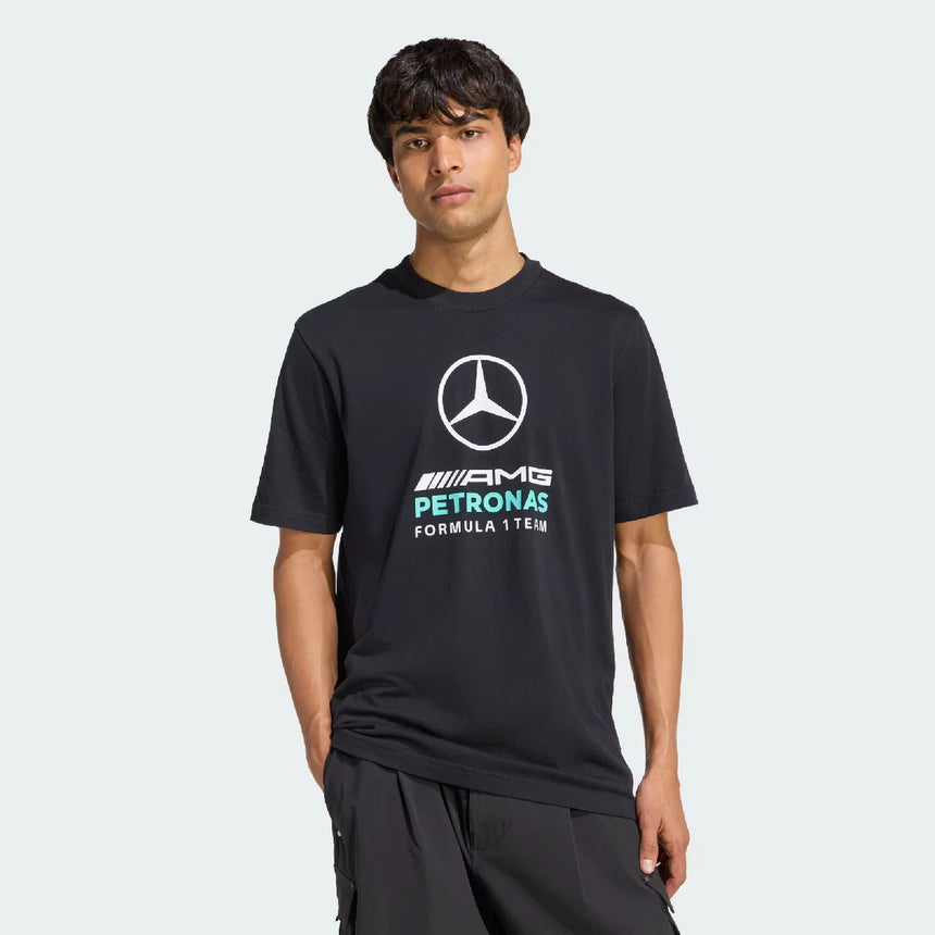 Mercedes póló, Dna, grafikai, adidas, fekete, 2026