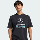 Mercedes póló, Dna, grafikai, adidas, fekete, 2026