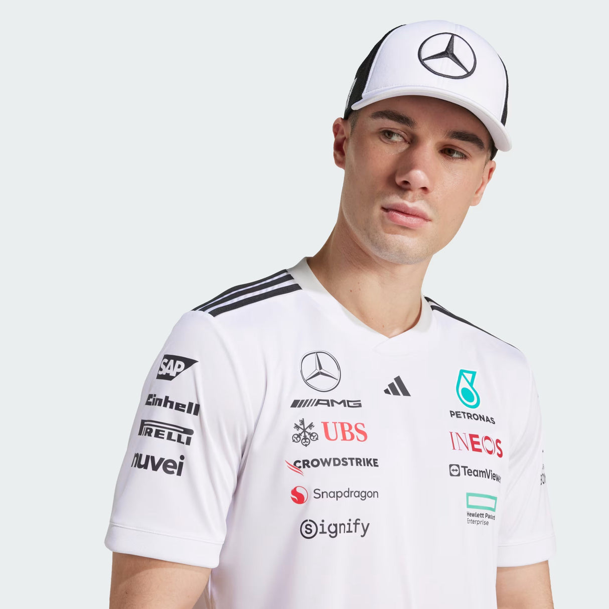 Mercedes Kamionos Sapka, Nagy logo, fehér/fekete 🔥