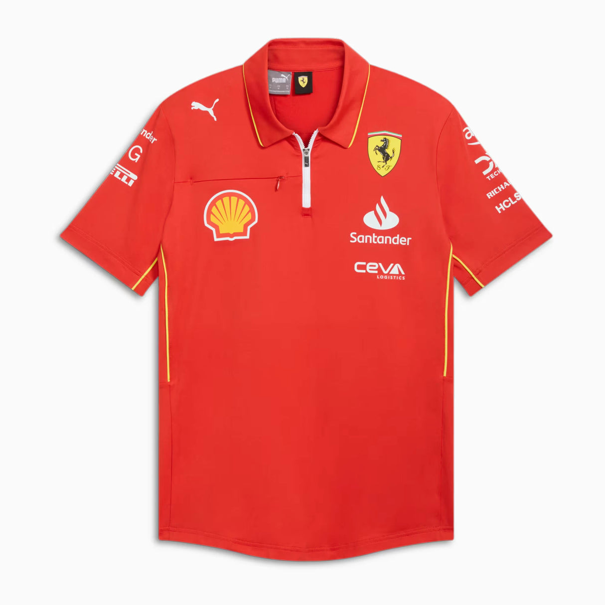 Ferrari galléros póló, Puma, csapat, pro, piros, 2024