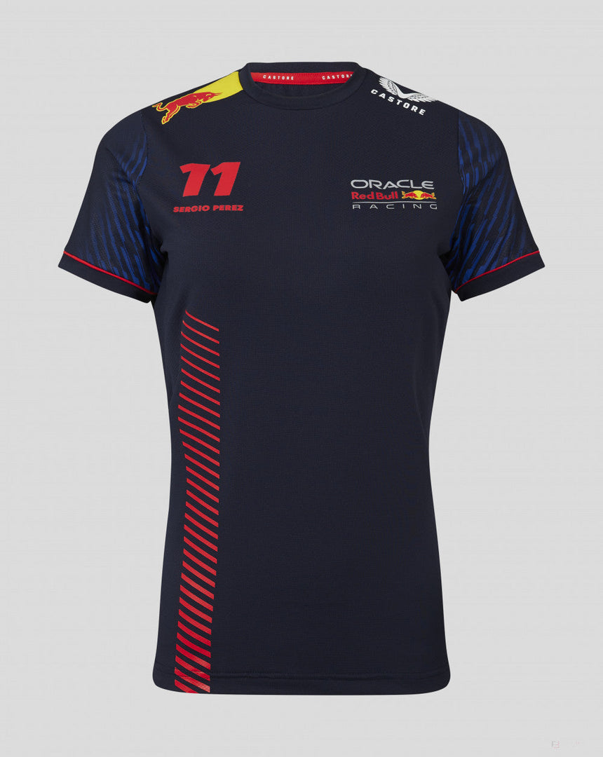 Red Bull Racing környakú póló, Sergio Pérez, női, kék, 2023