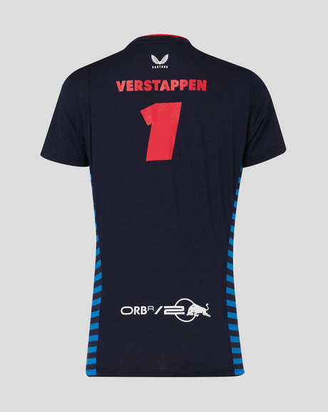 Red Bull környakú póló, Castore, Max Verstappen, női, kék, 2024