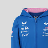 Alpine kapucnis pulóver, teljes cipzáras, csapat, gyerek, kék