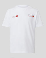 Red Bull Racing Rundhals-T-Shirt, Sergio Pérez, OP4, Kinder, weiß
