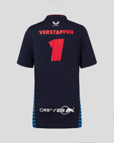 Red Bull környakú póló, Castore, Max Verstappen, gyerek, kék, 2024