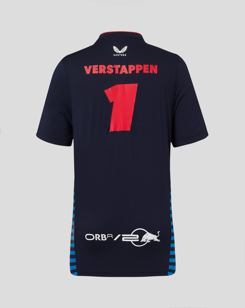 Red Bull crew neck t-shirt, Castore, Max Verstappen, kids, blue, 2024