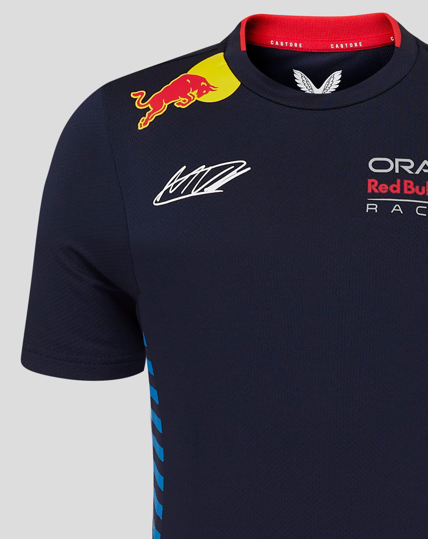 Red Bull crew neck t-shirt, Castore, Max Verstappen, kids, blue, 2024