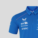Kék póló első részén BWT és MSC logók, Castore márka
