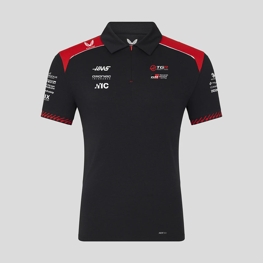Haas F1 póló, galléros, csapat, fekete