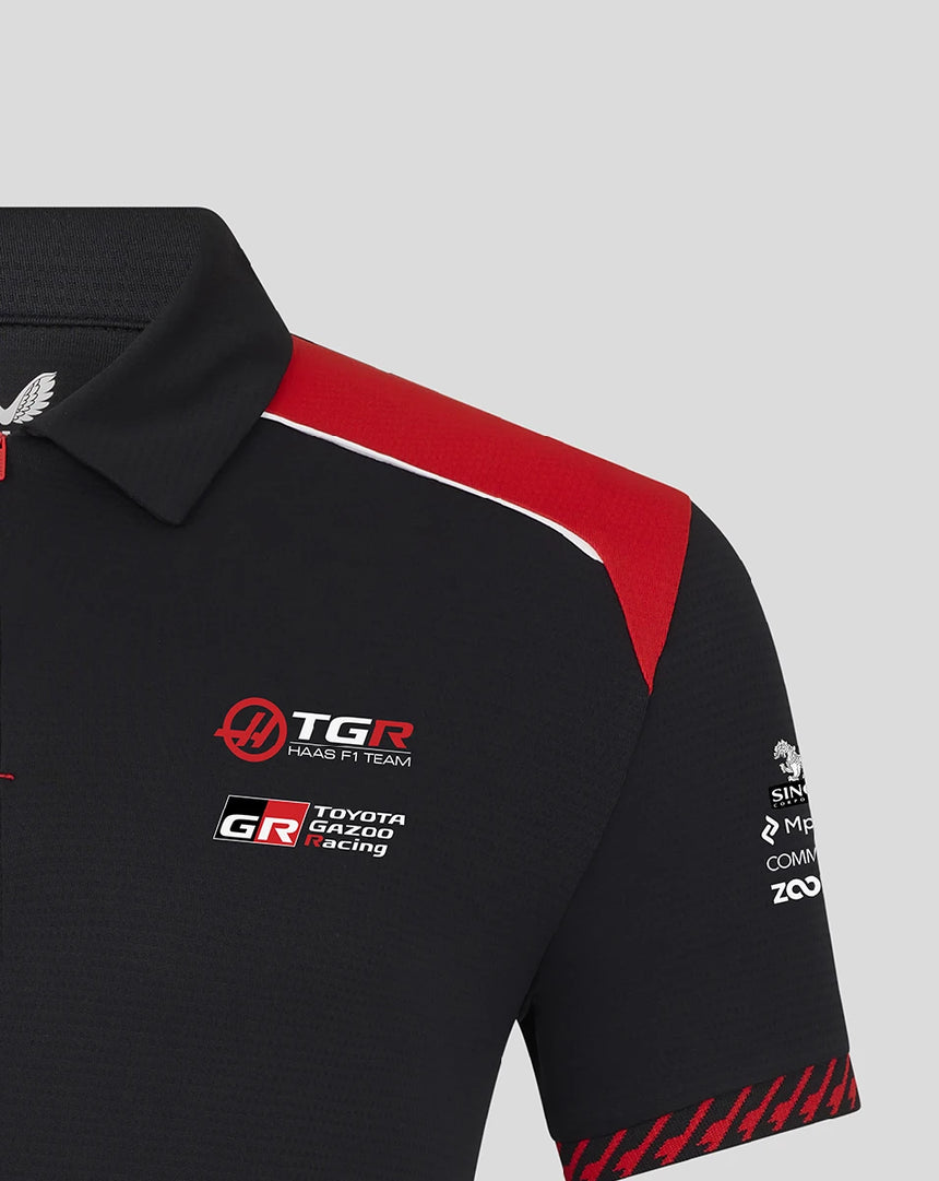 Haas F1 póló, galléros, csapat, fekete