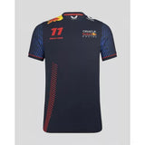 Red Bull Racing Rundhals-T-Shirt, Sergio Pérez, blau, 2023
