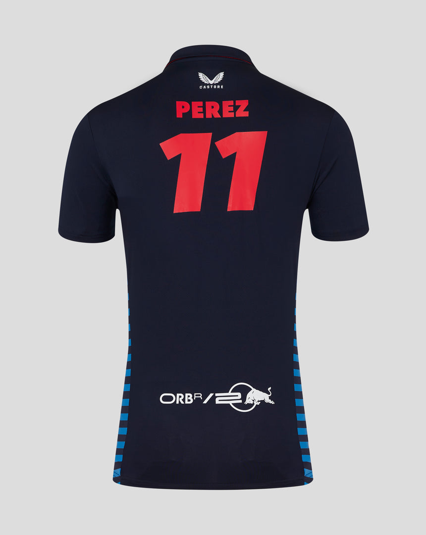 Red Bull collared shirt, Castore, Sergio Pérez, blue, 2024