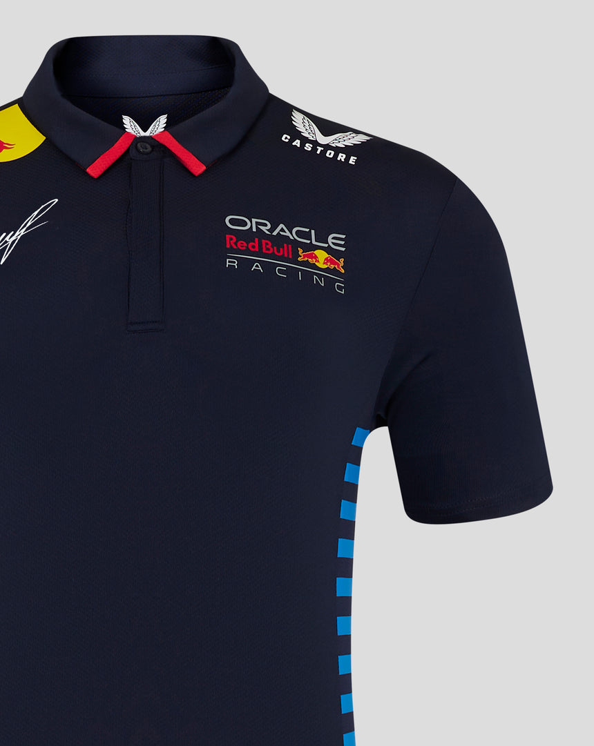 Red Bull collared shirt, Castore, Sergio Pérez, blue, 2024