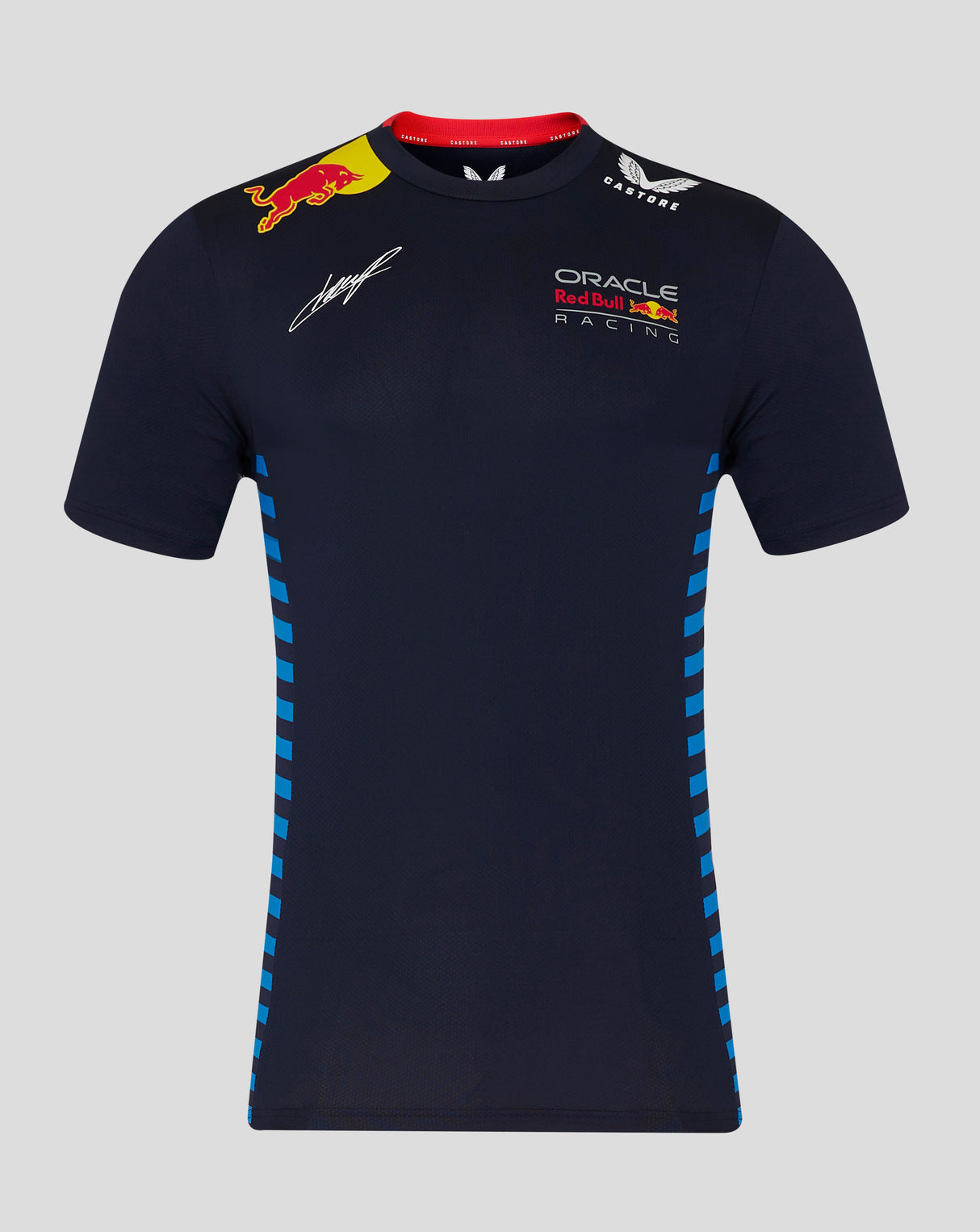 Red Bull környakú póló, Castore, Sergio Perez, kék, 2024 - FansBRANDS®