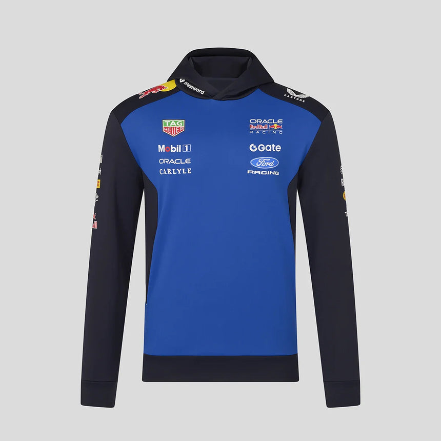 Red Bull kapucnis pulóver, csapat, kék, 2026