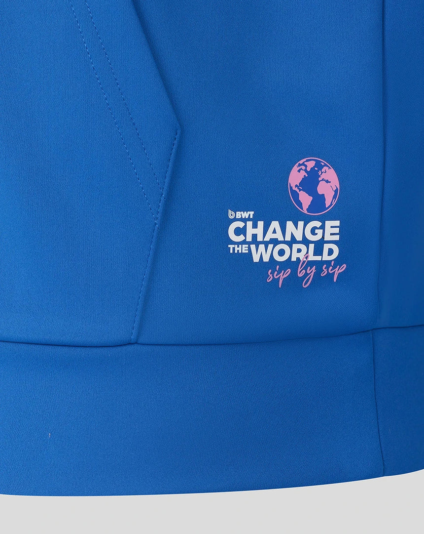 Alpine kapucnis pulóver, teljes hosszúságú cipzárral, csapat, kék