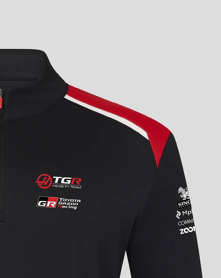Haas F1 pulóver, negyedig cipzáras, csapat, fekete
