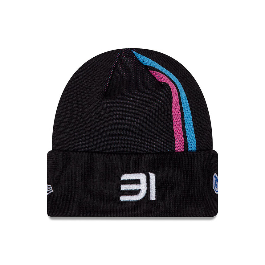 Alpine cap, New Era, Esteban Ocon, winter cap, kids, black, 2024