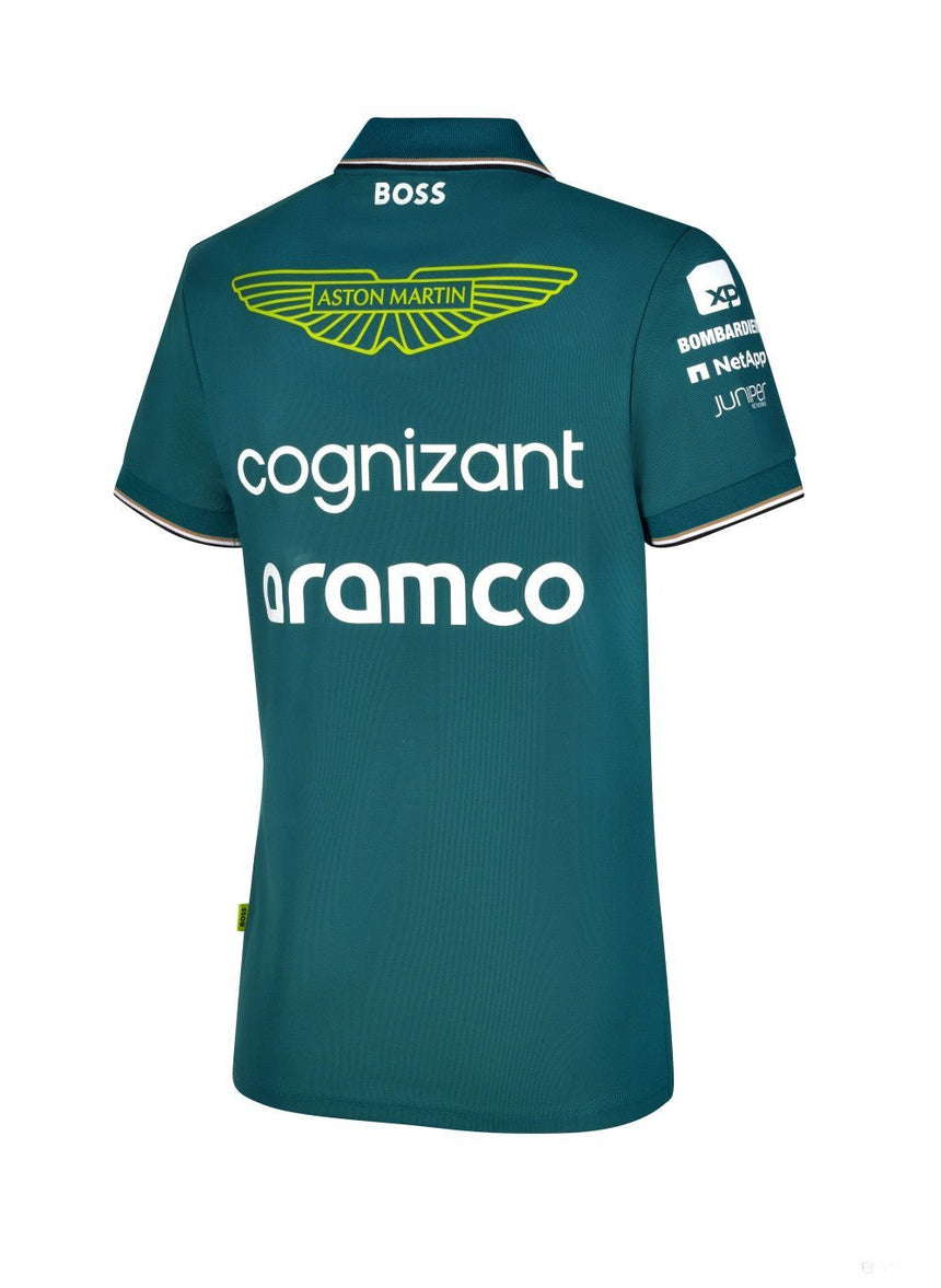 Aston Martin galléros póló, csapat, női, zöld, 2023 - FansBRANDS® - HU