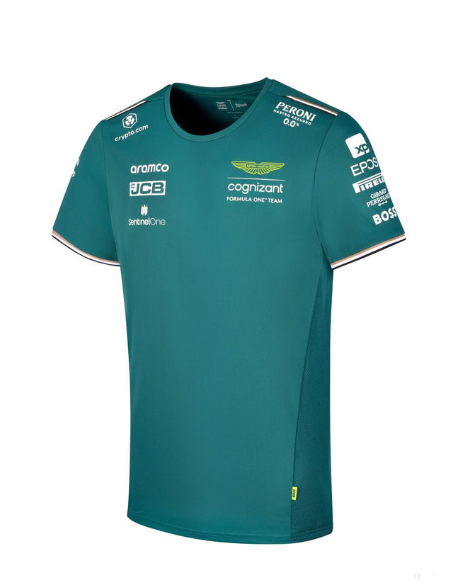 Aston Martin környakú póló, csapat, zöld, 2023 - FansBRANDS®