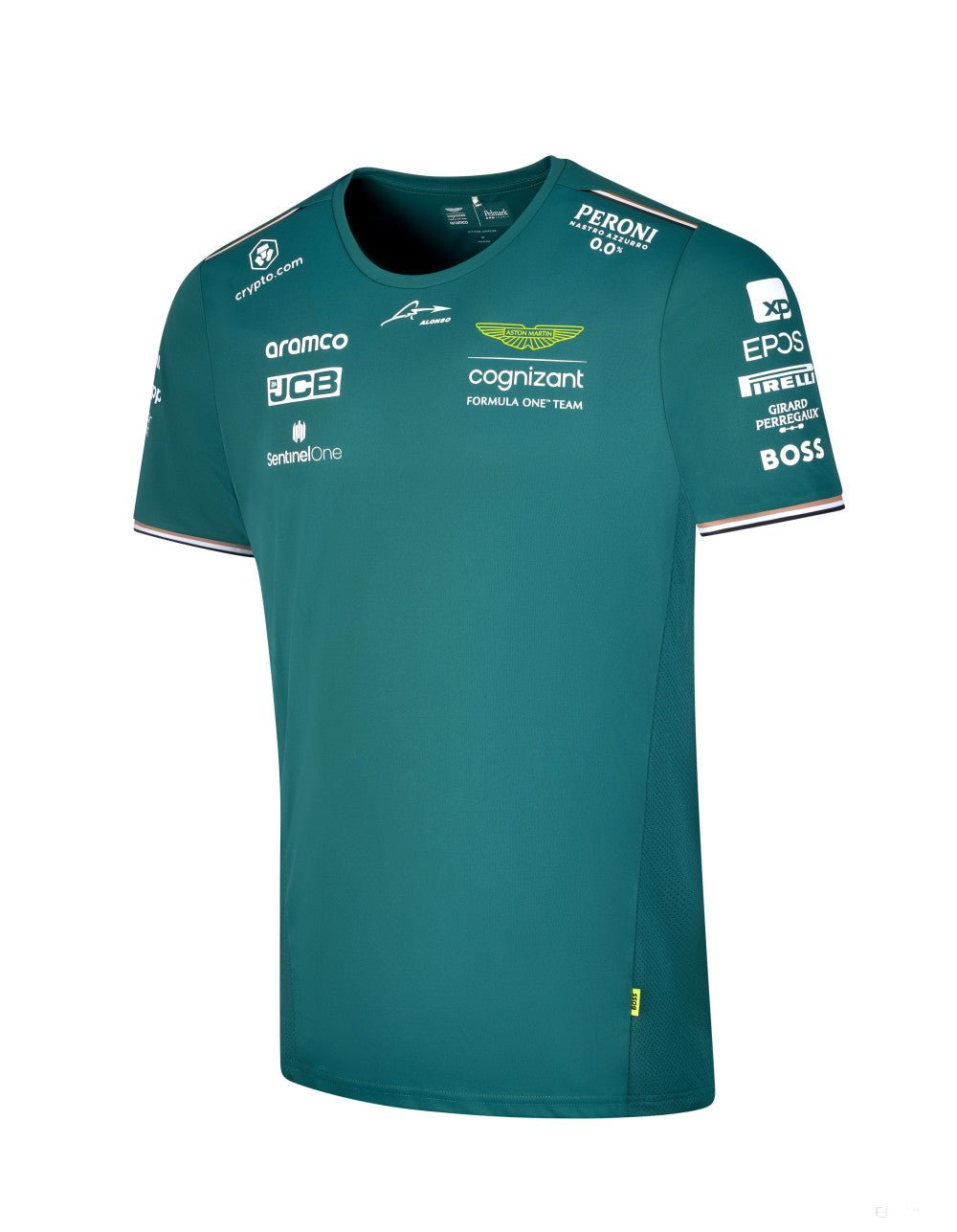 Aston Martin környakú póló, Fernando Alonso, zöld, 2023 - FansBRANDS®