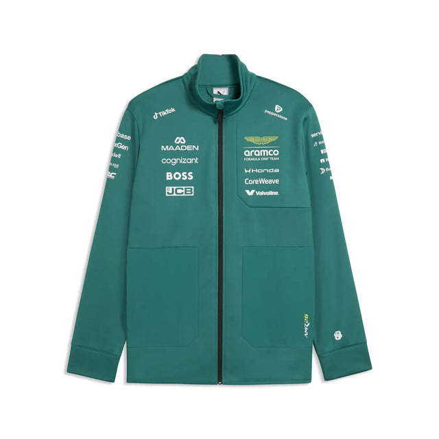 Aston Martin softshell dzseki, csapat, Puma, zöld, 2026