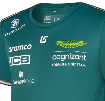 Aston Martin környakú póló, Lance Stroll, gyerek, zöld, 2023