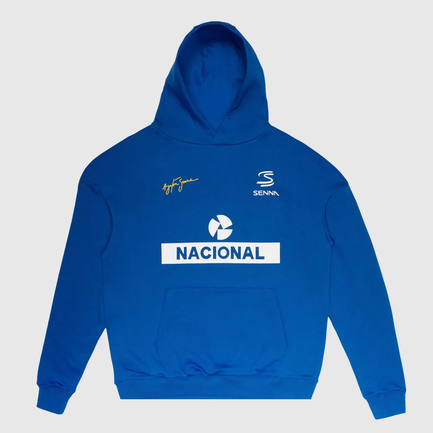 Ayrton Senna kapucnis pulóver, nacional, kék